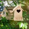 Paintable Mini Wooden Bird House Hanging Nest Box DIY Bird Cage for Outdoor Garden Courtyard Decorative Birds