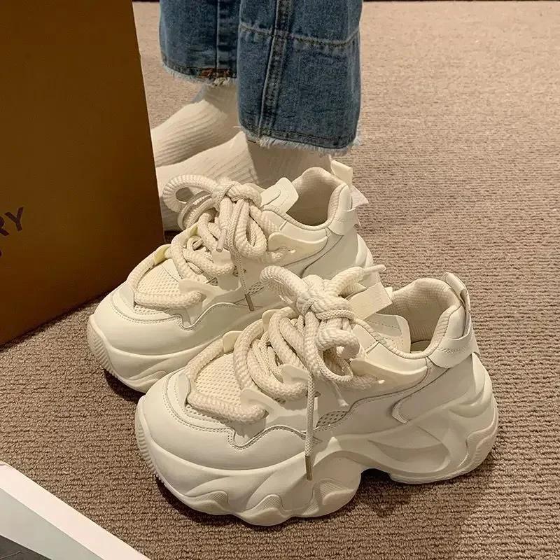 

Women Chunky Platform Sneakers Women Autumn Breathable Mesh Sport Casual Sneakers Female Thick Bottom Vulcanized Shoes 35