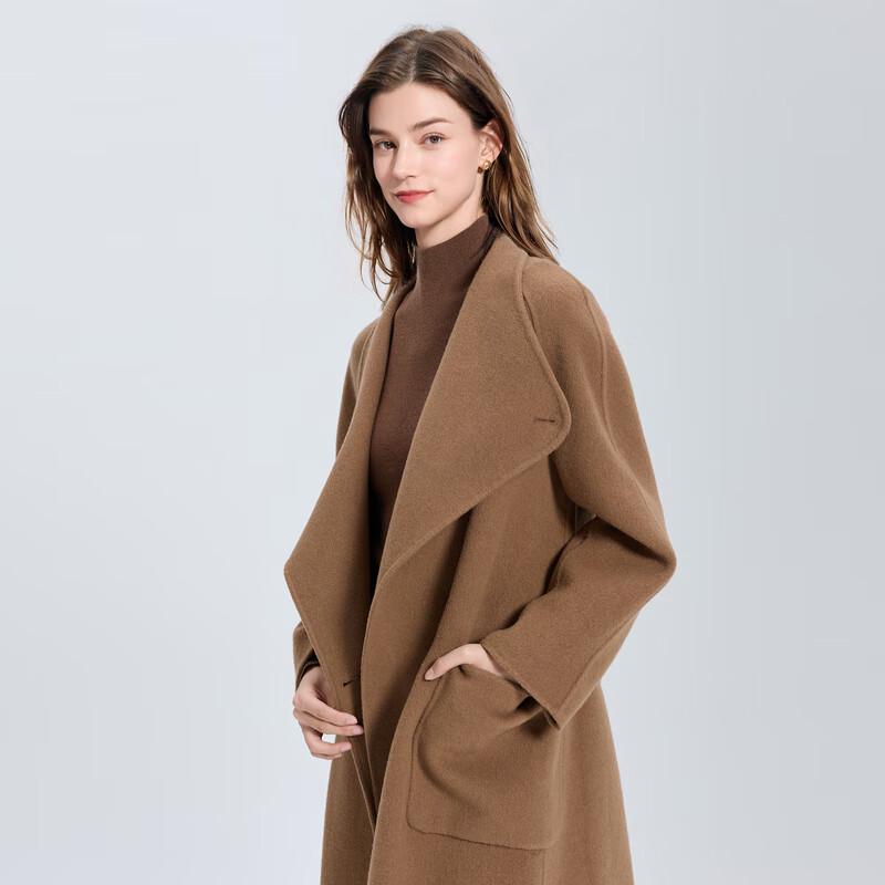 

Sancai 2025 Winter Wool Silk Blend Double-Faced Loose Coat M