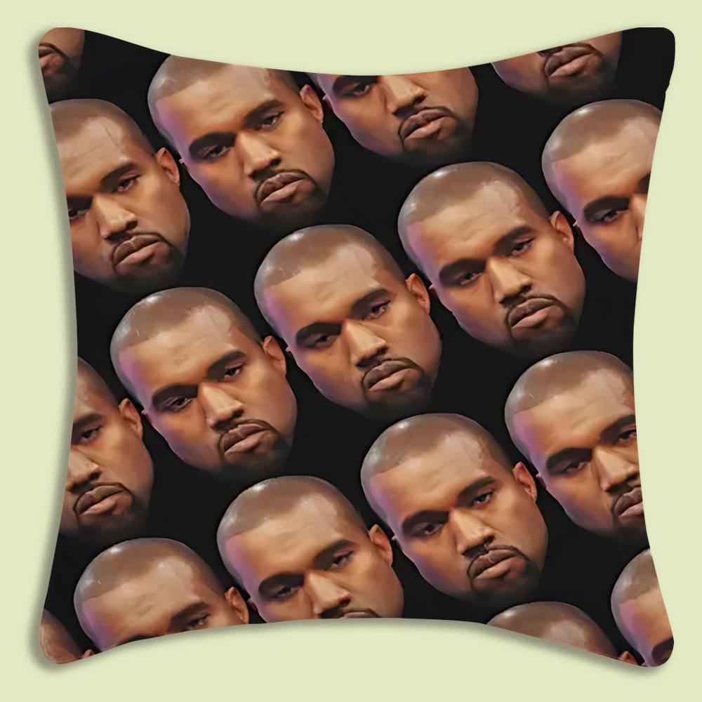 Funny Kanye West Meme Pillow Covers Cartoon Sofa Decorative Home Double-Sided Printing Short Plush Cute Cushion Cover