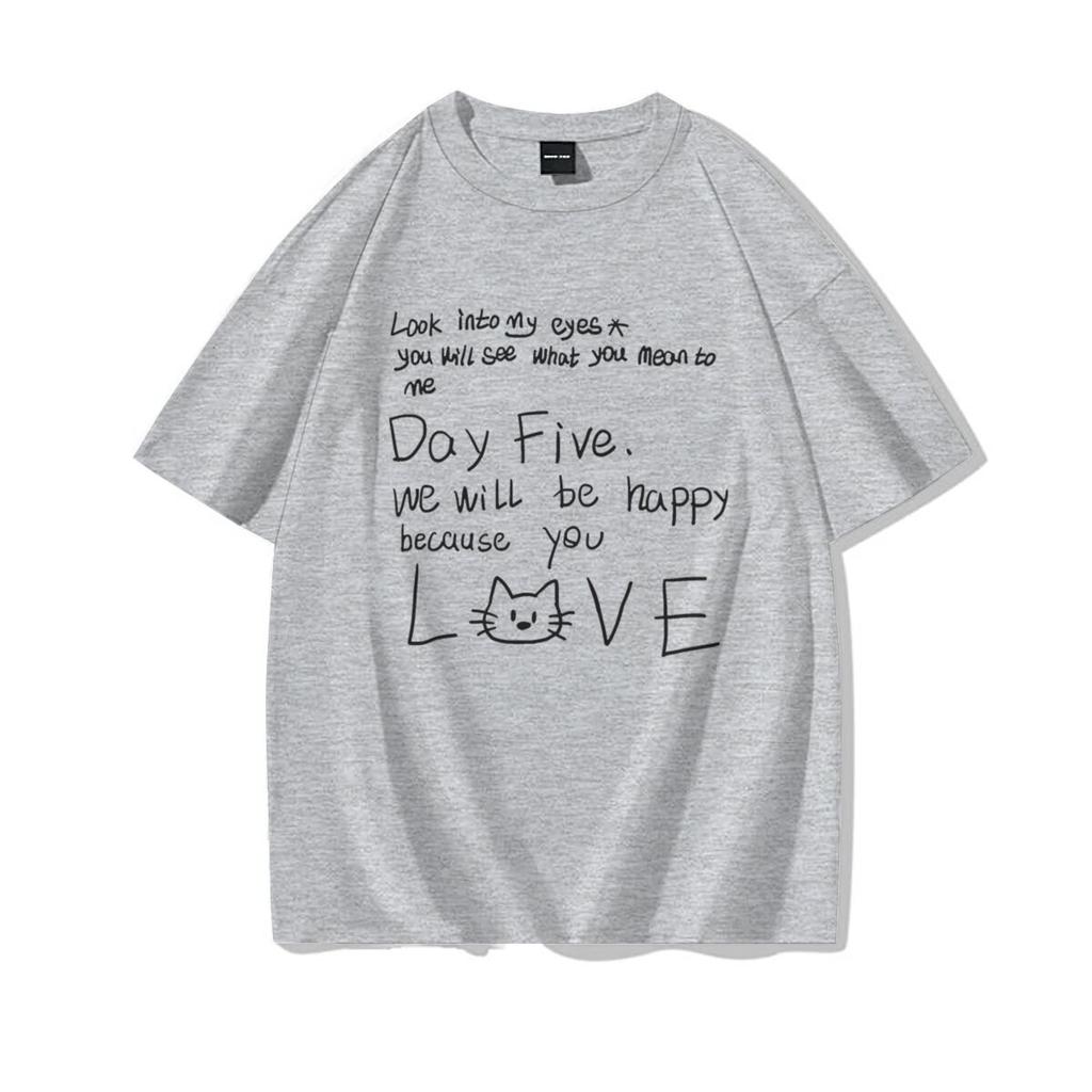 Funny Love Quote Cat Unisexs TShirt Casual Top for Cat Lovers Cotton Harajuku Trend Girls Short Sleeve Tee Hip Hop T Shirt
