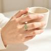 Xiaomi BF CLUB 925 Sterling Silver Ring For Women Jewelry Green Leaf Shape Open Vintage Handmade Ring Allergy For Party Birthday Gift