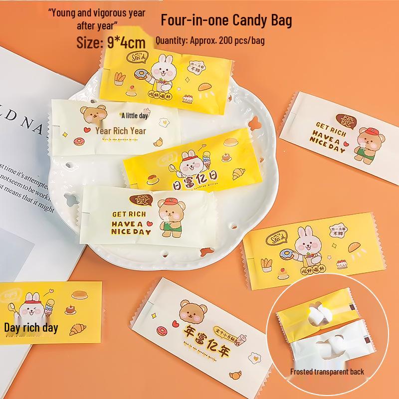 Nougat Candy Packaging Bag with Machine-Sealed Candy Paper