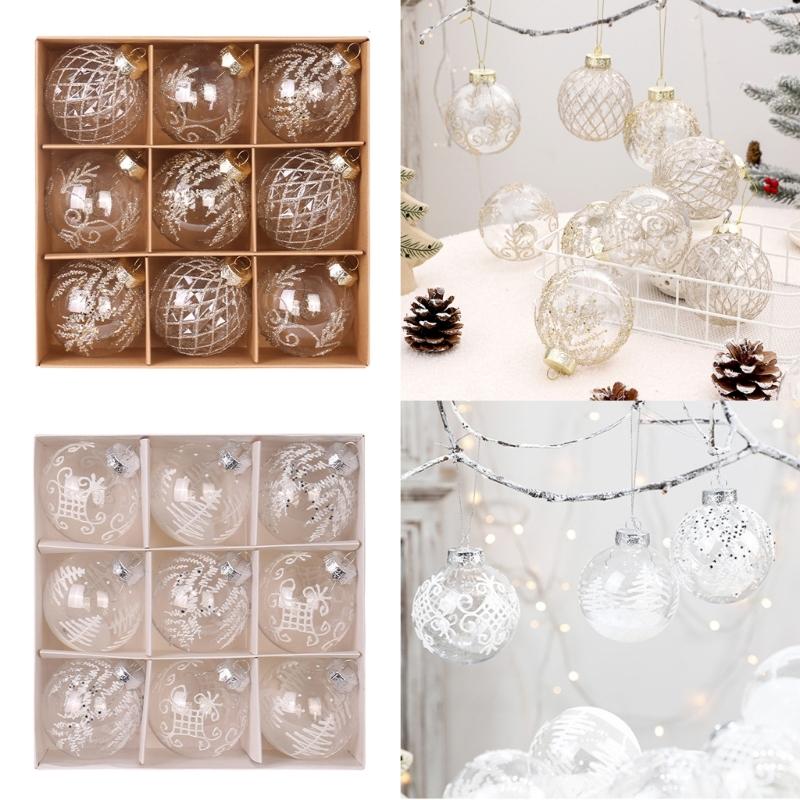 Colorful Christmas Tree Baubles Home Holiday Charm Christmas Baubles Set Stylish Tree Hanging Sphere Decoration