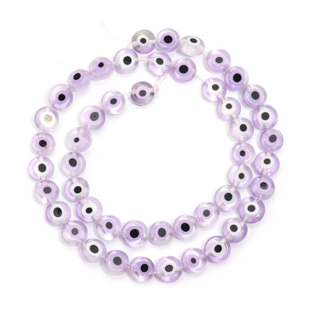 1 Strand Flat Round Glass Beads Evil Eye Lampwork Spacer Beads For Handmade Earring Bracelet Jewelry Making Supplies 4 6 8 10mm