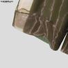 INCERUN Mens Sheer Patchwork Trousers See Through Mesh Organza Loose Party Clubwear Wide Leg Pants