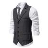 2024 Spring Retro European Men's Casual Lapel Chain Vest