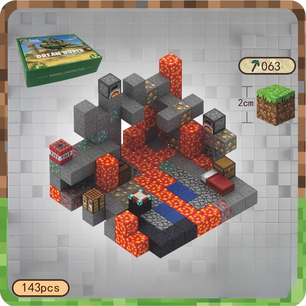 Creative Magnetic Building Block Bricks Famous Scene Mine World Architectural Set DIY Kids Construction Assembly Toys Gifts