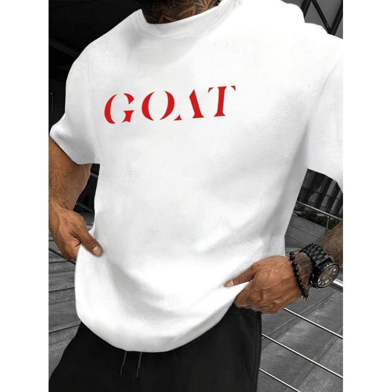 

GOAT Red Text T-Shirt,Soft Breathable & Fade-Resistant, Classic Fit for Daily Casual Wear XXL белый