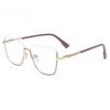 Metal Cat Eye Half Frame Glasses Women Trendy Thin Anti Blue Light Fashion Eyewear Casual Accessories
