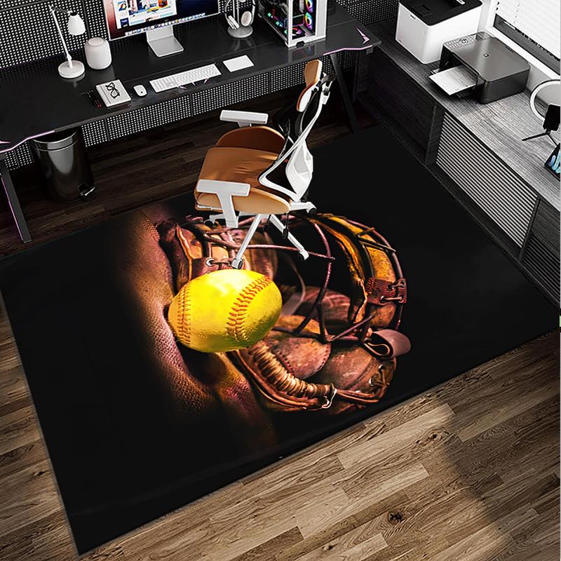 Baseball Passion And Heritage Office Rug Chair Mat, Game Carpet, Suitable for Front Door, Bedroom, Living Room, Desk, Holiday Gift