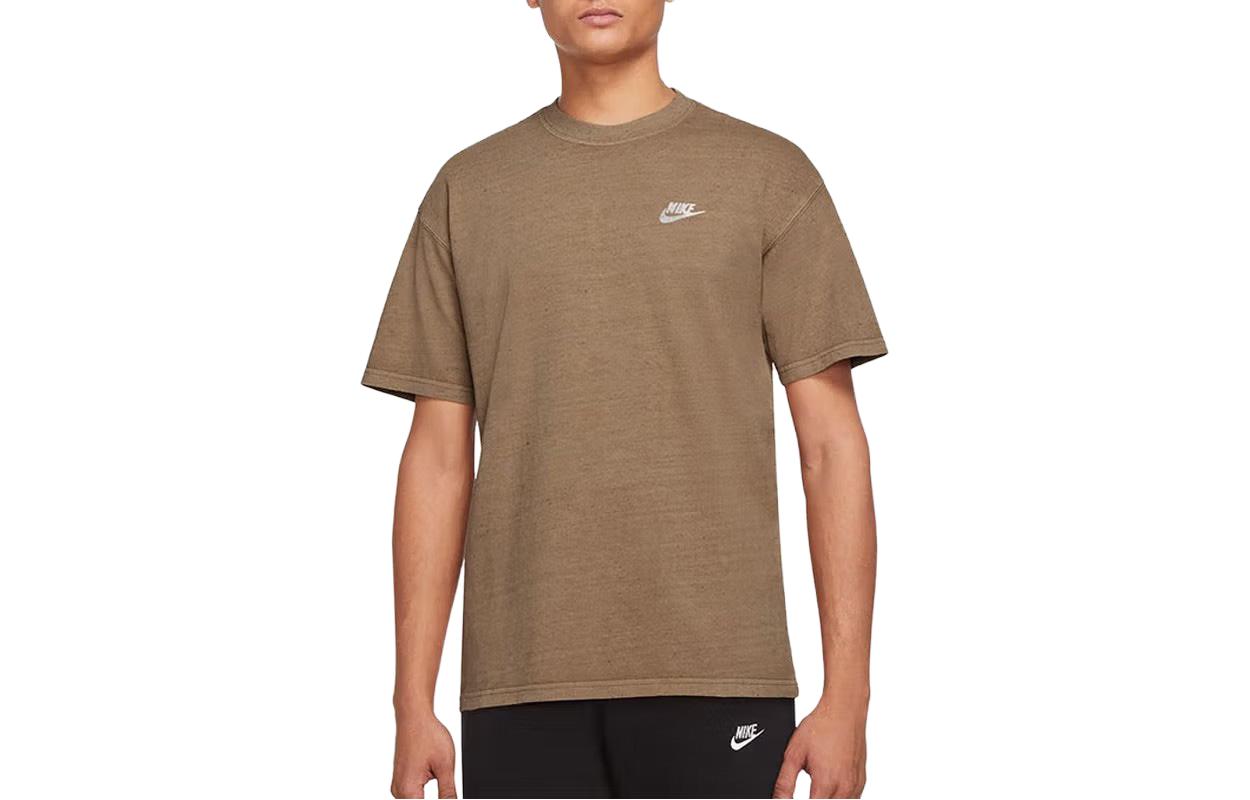 Nike T Shirts Men s Brown Crew Neck Moderate Straight Fit BV0627-258 M