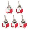 5PCS DPDT Mini Toggle Switch 6 Pin 3 Position 6mm Miniature ON/Off/ON Switch MTS-203 for Auto Car Boat Truck Car Dashboard Electronic Devices 6A 125V