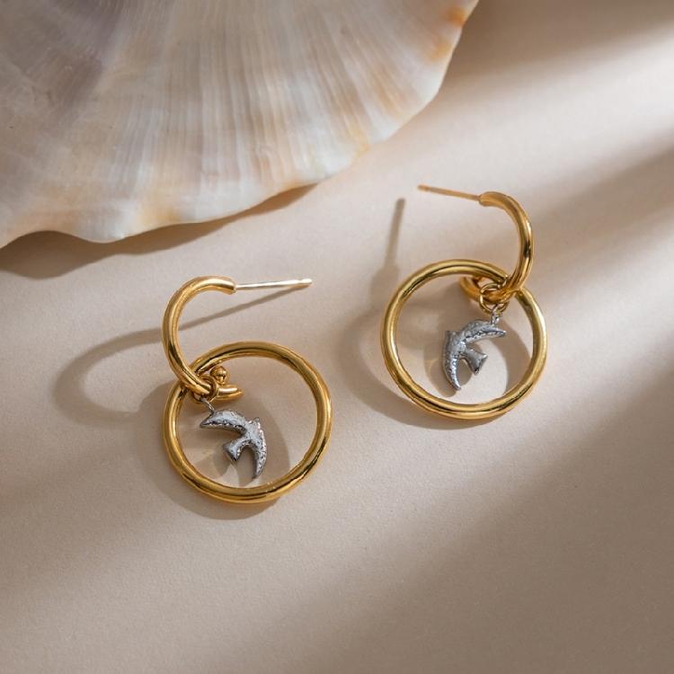 Bird Earrings Fashion Accessories Delicate Craftsmanship Unique Ear Jewelry Stainless Steel Texture for Daily Outfits