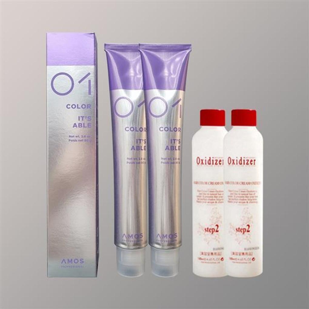 Amos It's Able Metallic Silver Hair Dye X2 + Oxidizer X2