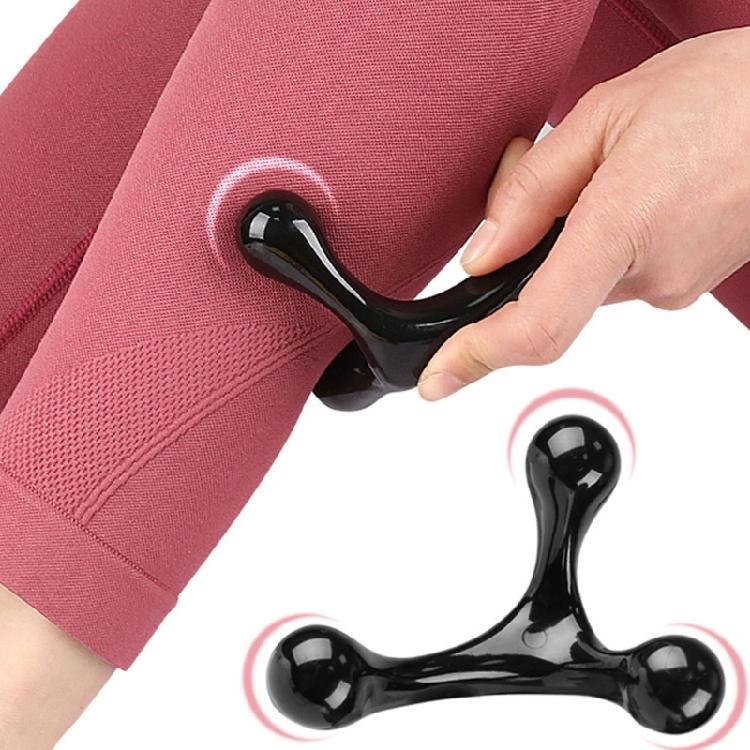 Handheld Manual Massager Three Ball Back Massage Stick Arch Body Massager Health Massage Tool