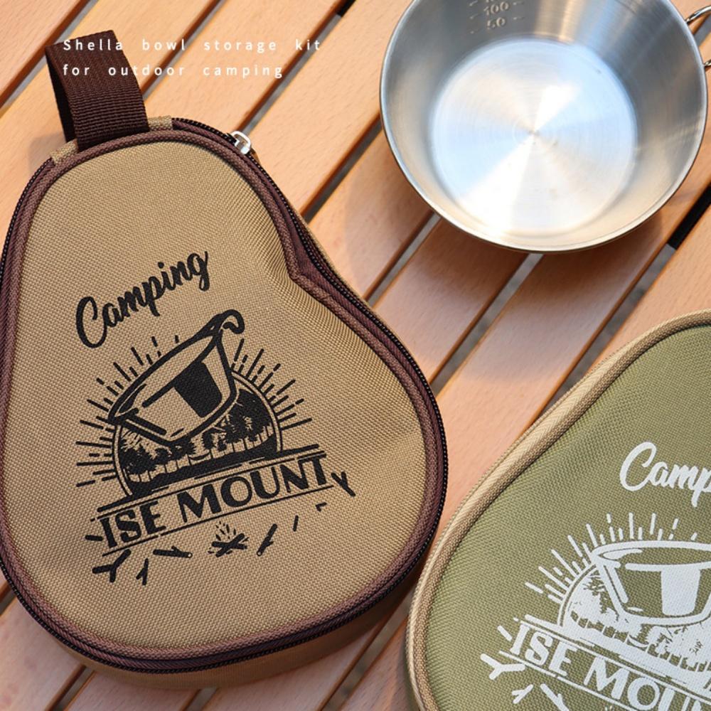 Camping Bowl Storage Bag Oxford Waterproof Tableware Cups Carrying Case Organizer Outdoor Camping Travel Barbecue Picnic Pouch