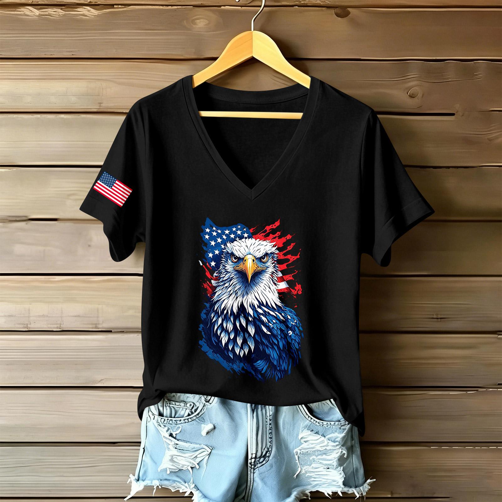 

Women V Neck Casual Short Sleeve T Shirt with Graphic Print Relaxed Fit Lightweight Top for Everyday Wear L чёрный