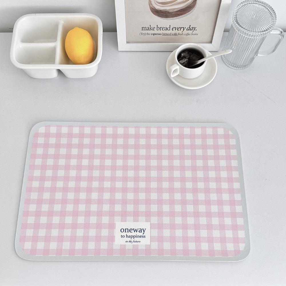 Cute Leather Placemat Simple Plaid Waterproof Western Placemats Anti Slip Oilproof Coasters Home Decor