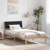 Brown and Black Bed Frame 90 X 200 Cm Solid Pine Wood