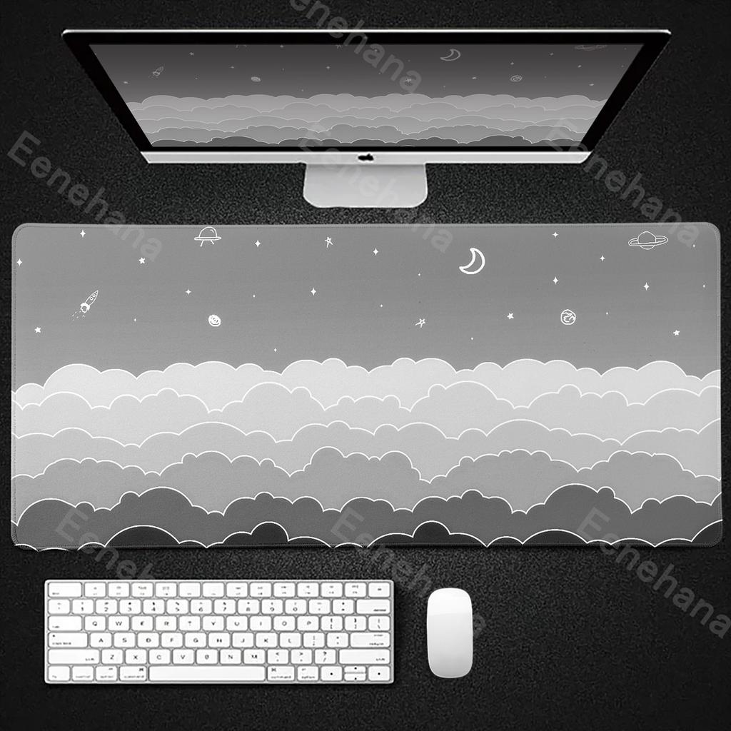 Light Pink Skyscape Mouse Pad Cute Aesthetic Xxl Kawaii Clouds Women Desk Pads Anime Pc Gamer Computer Mat Office Rubber Carpets