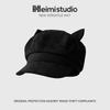 25 Early autumn new cat ear woolen solid color octagonal hat cute versatile high quality newsboy hat children's tide