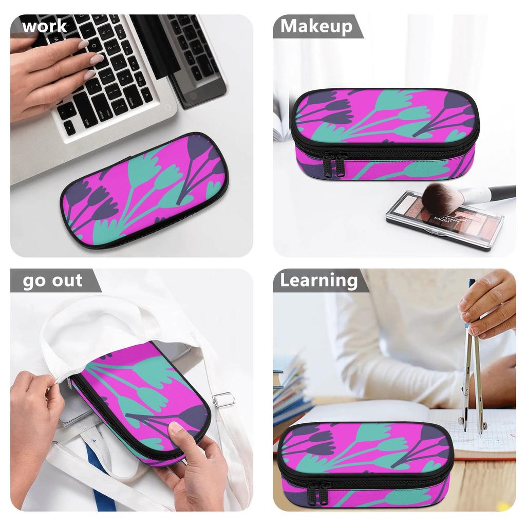Pencil Case Strong Polyester Fabric Large Capacity Secure Zipper with Mesh Pocket Removable Divider and Pen Slots for Boys Girls
