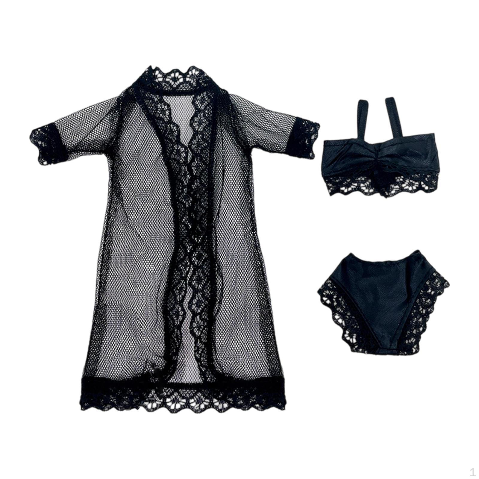 

11.5 Doll Pajama Set for Girls, Swimwear And Sleepwear Outfit чорний