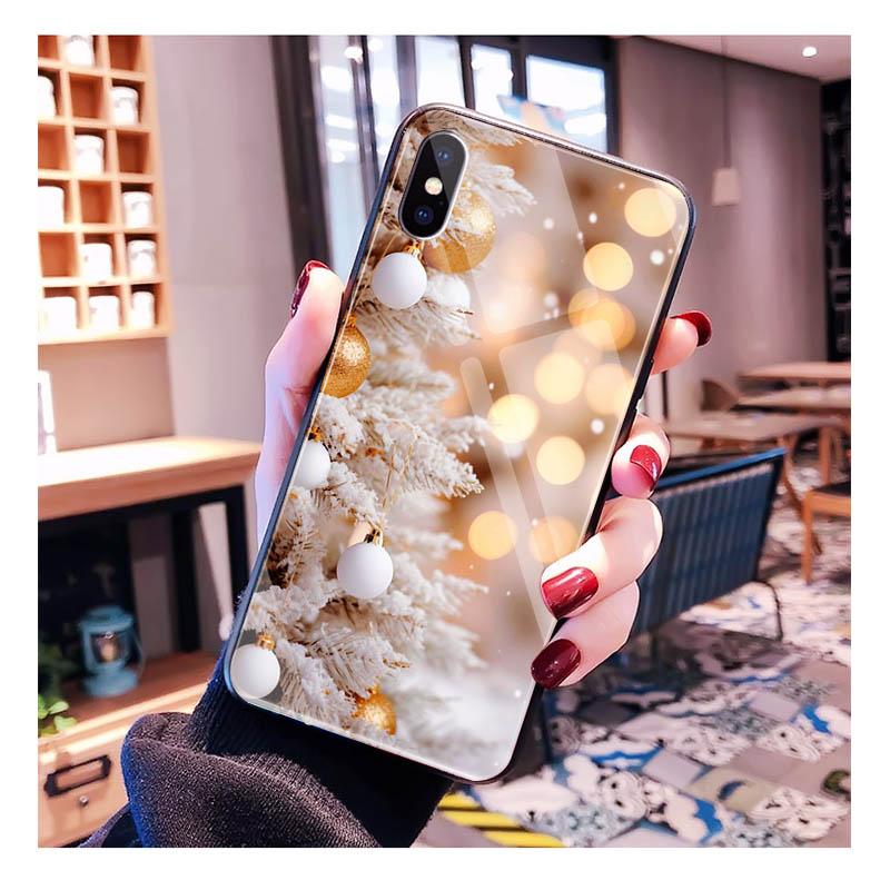 Winter Christmas Glass phone case For Samsung S25 S24 S23 S22 Ultra S24 Plus A55 A16 A54 A15 A56 A36 S25 FE