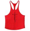 Men's European & American Muscle Gym Vest with Thin 1cm Straps - 100% Cotton