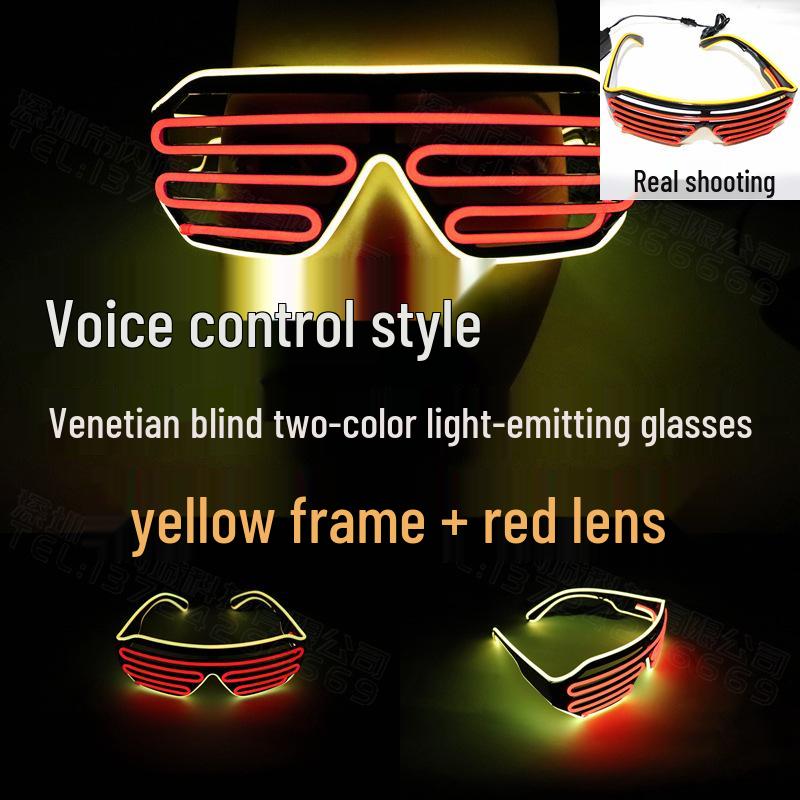 Voice-Controlled LED Trendy Light-Up Shutter Glasses for Festivals