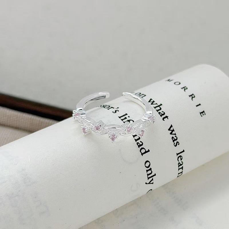 Wind Fashion Super Fairy Love Zir*****Pen Ring Niche High Sense Stacking Wearing Personalized Ring