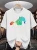 Summer Fashion Unisexs Tshirt Pure Cotton Casual Geometric Pattern Printed Comfortable Sports Round Neck Short Sleeved Tshirt