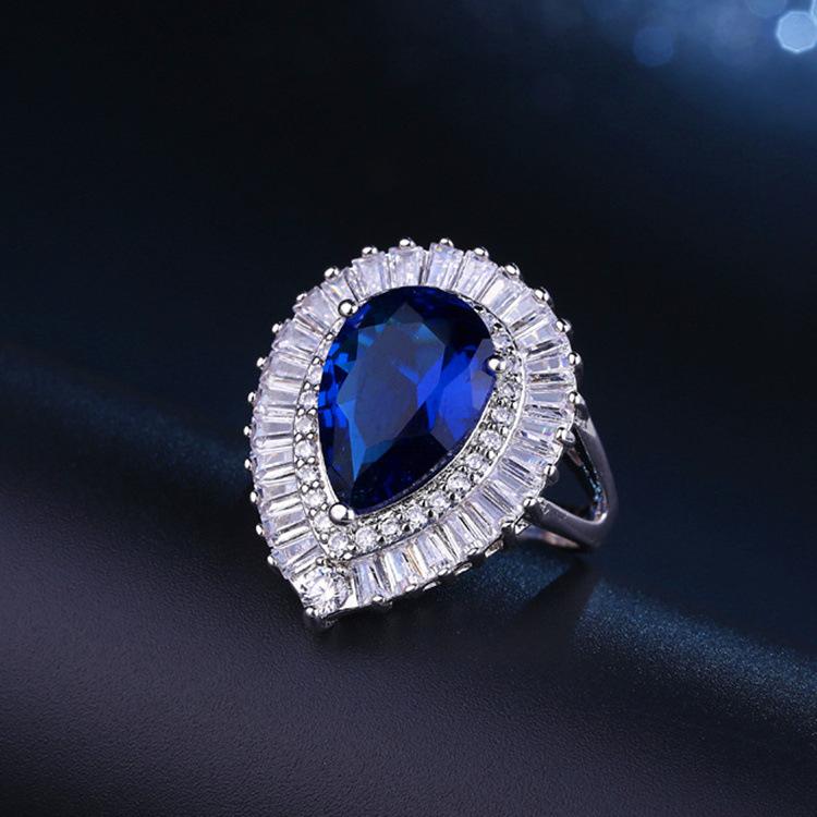 Jewelry, Eco-Friendly Copper-Plated Real White Gold Ring, Slightly Inlaid Aaa Zircon Ring.