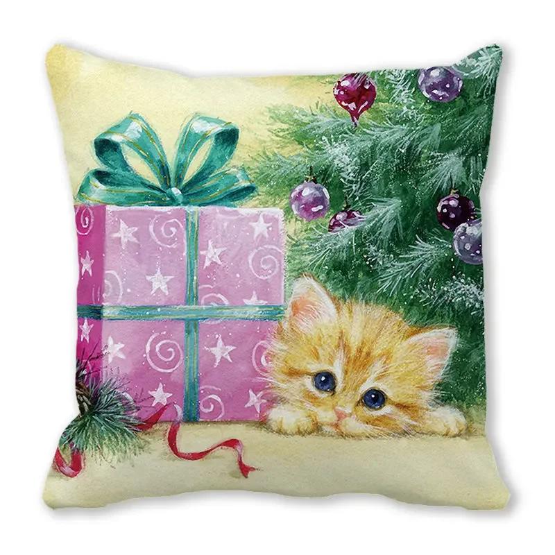 Home Decor Spring/Summer Pillowcase Animal Cat Dog Duck Sheep Print Cushion Cover Sofa Polyester  Funda De Almohada