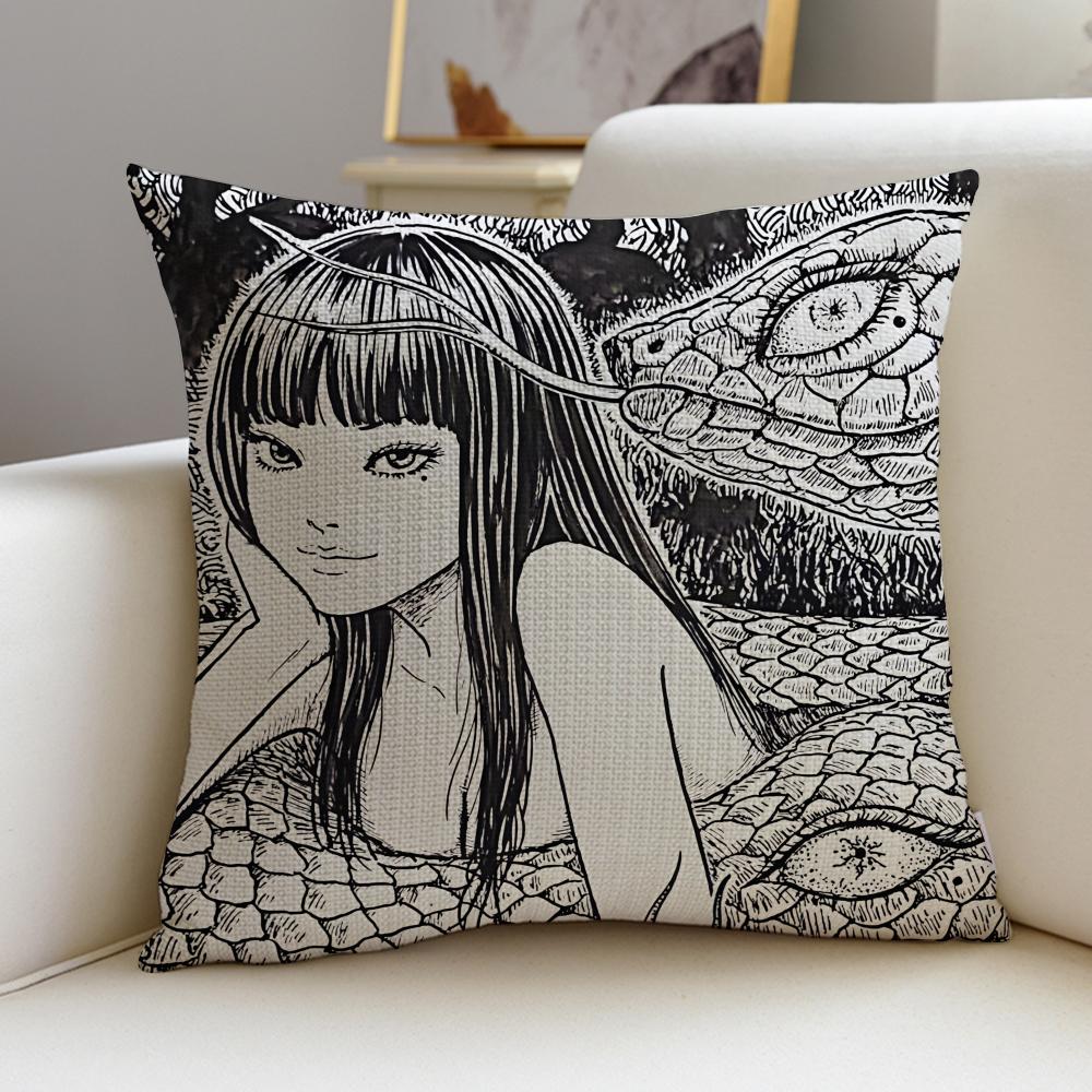 Horror TTomieS Cushion Cover Breathable and Skinfriendly Linen Pillowcase Square Removable and Washable Cushion