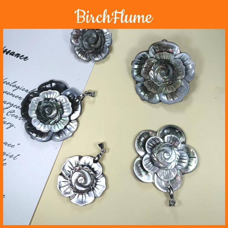 Handmade Black Shell Three Layer Flower Jewelry With Polished Finish For Fashion Enthusiasts