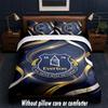 Set Biancheria da Letto Design Calcio Everton 1 Copripiumino + 2 Federe Morbido Traspirante Biancheria da Letto per la Casa