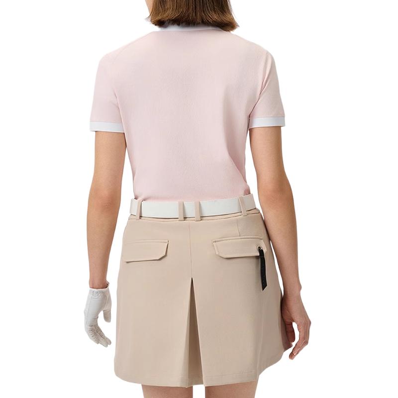 Fila Golf Series Striped Comfortable Fashionable Easy Soft Short Sleeve Polo Shirt Women Tops Pink A11W525404F