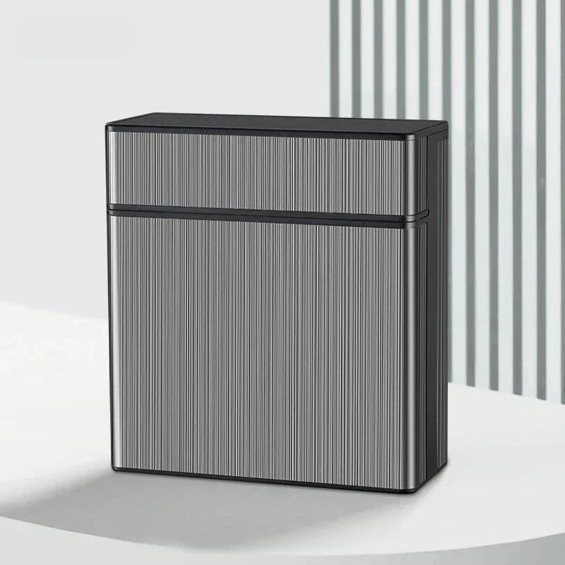 New 40 Capacity Windproof Metal Cigarette Case Aluminum Alloy Plastic Auto Flip Seal Moisture Proof Holder
