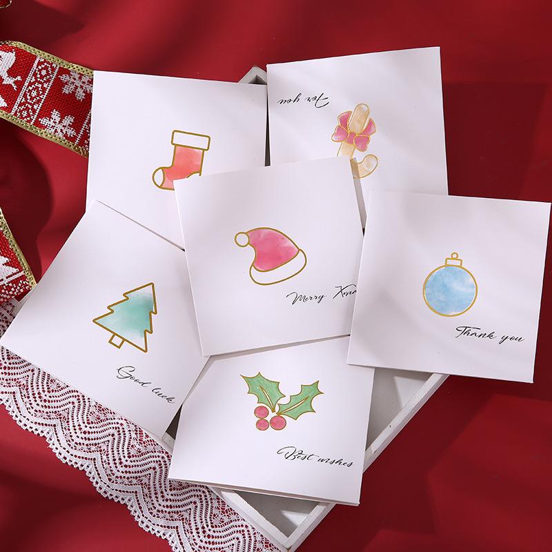 Oil Painting Christmas Card Ins Holiday Wishes Postcard Cardboard Envelope Diy Gift Decoration Message Card Letterhead