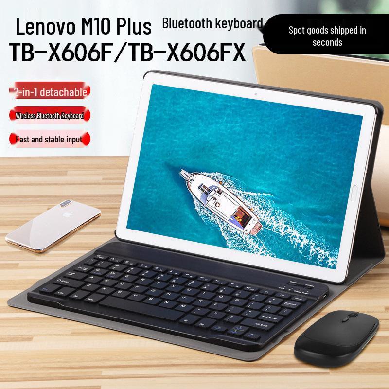 Lenovo M10 Plus TB-X606F/X606X 10.3" Bluetooth Keyboard Leather Case & Protective Cover
