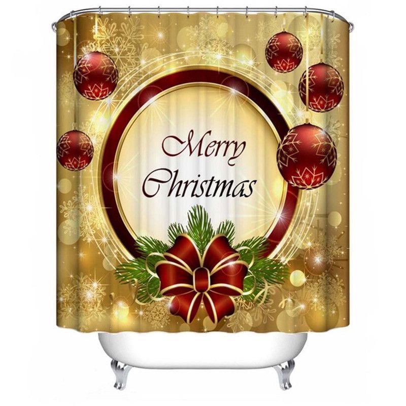 Elegant Christmas Shower Curtain And Toilet Mat Set For Stunning Holiday Home Decor