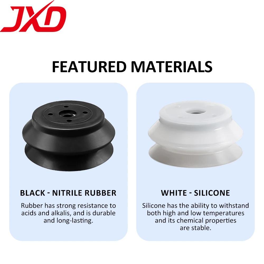 JXD ZP-H Large Flat Rib Vacuum Suction Moulded Rubber Stopper 80mm NBR Oil-Resistant Woodworking MDF Board Logistics Palletizing
