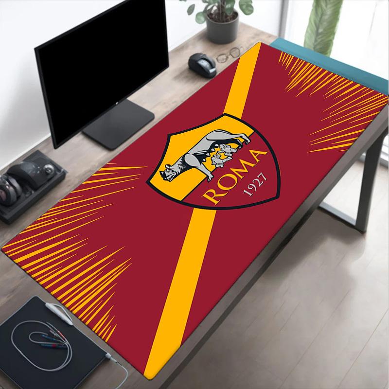 Tappetino per mouse Emblema Football Club Roma, Tappetino per mouse da gioco, Tappetino per tastiera, Decorazione per scrivania per computer portatile, Regalo per tifoso, Regalo di compleanno
