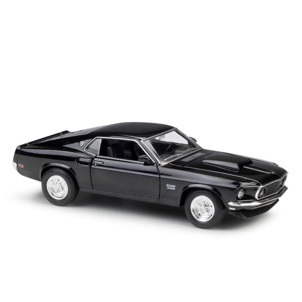 Welly 1/24 1969 Ford Mustang Boss 429 Sports Car Alloy Scale Car Model Diecast Metal Static Collection Children Toy Car Vehicle