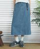 Columbia University Columbia Trajan Label Belted Denim Long Skirts Light Denim