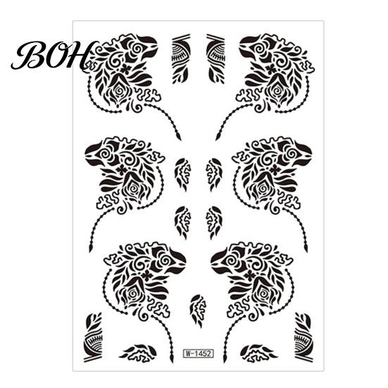 Event Makeup Tattoos Temporary Stickers, Fake Body Arm Chest Shoulder with Black Lace Flower Waterproof Pattern, Non-Irritating Art Sticker