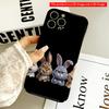 Four Cute Bunnies Peeking Over Black Edge All Inclusive Film Hard Phone Case, Compatible with iPhone 18 Pro Max 17 16 15 14 13 12 11
