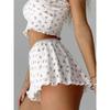 European And American Women's Sleeveless Suspender Shorts Suit Fresh Floral Waist Home Pajamas